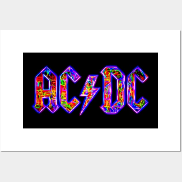 ACDC Neon Glow Wall Art by Mr.FansArt